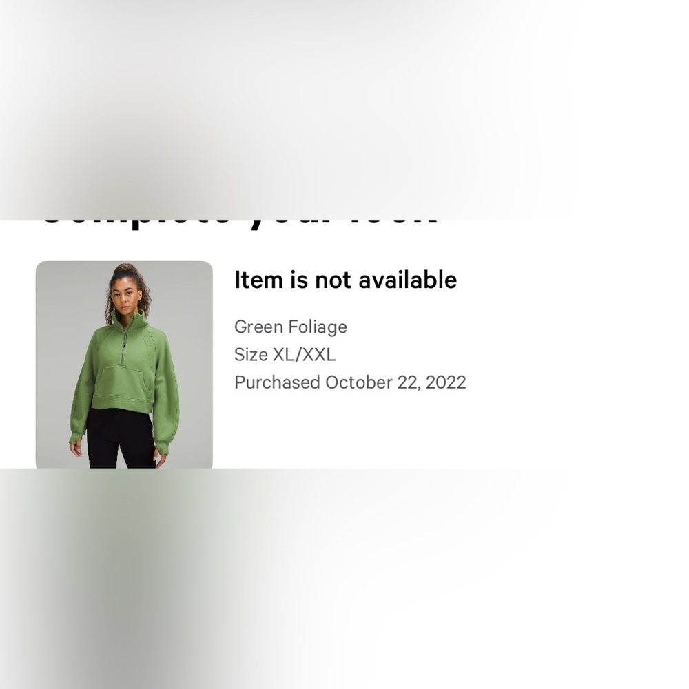 Lululemon oversized scuba cropped funnel neck